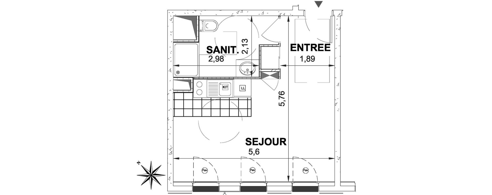 Appartement T1 de 30,40 m2 &agrave; &Eacute;tampes Centre