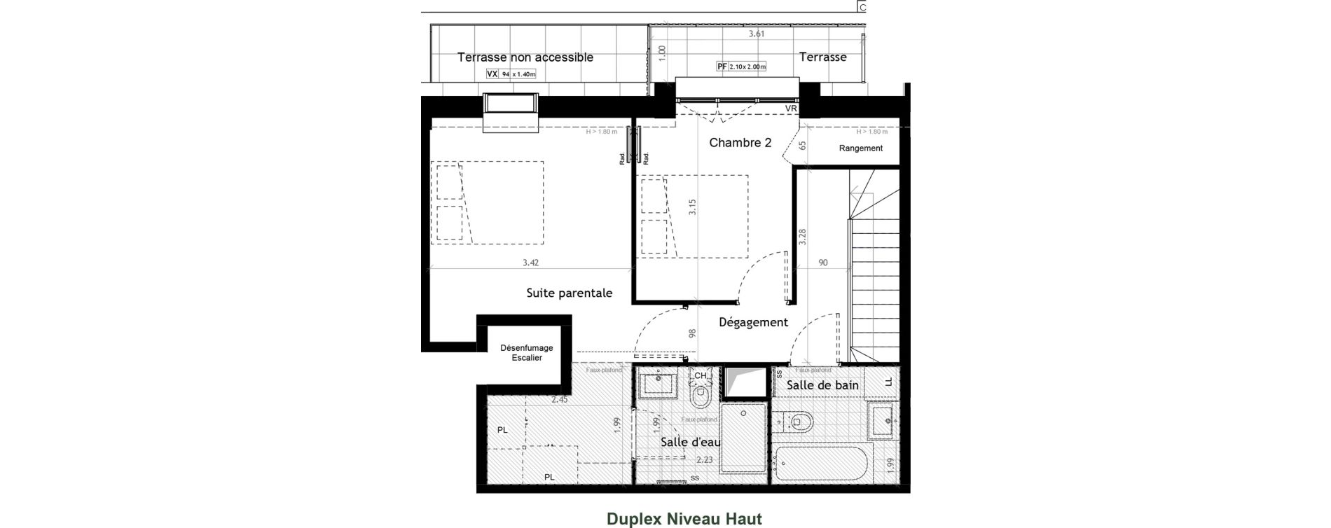 Duplex T3 de 62,60 m2 &agrave; &Eacute;tampes Centre