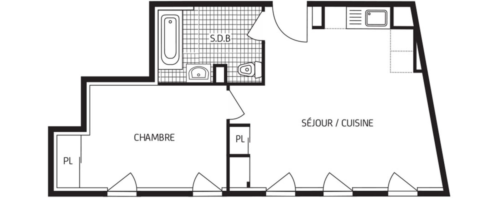 Appartement T2 de 43,48 m2 &agrave; &Eacute;tampes Centre
