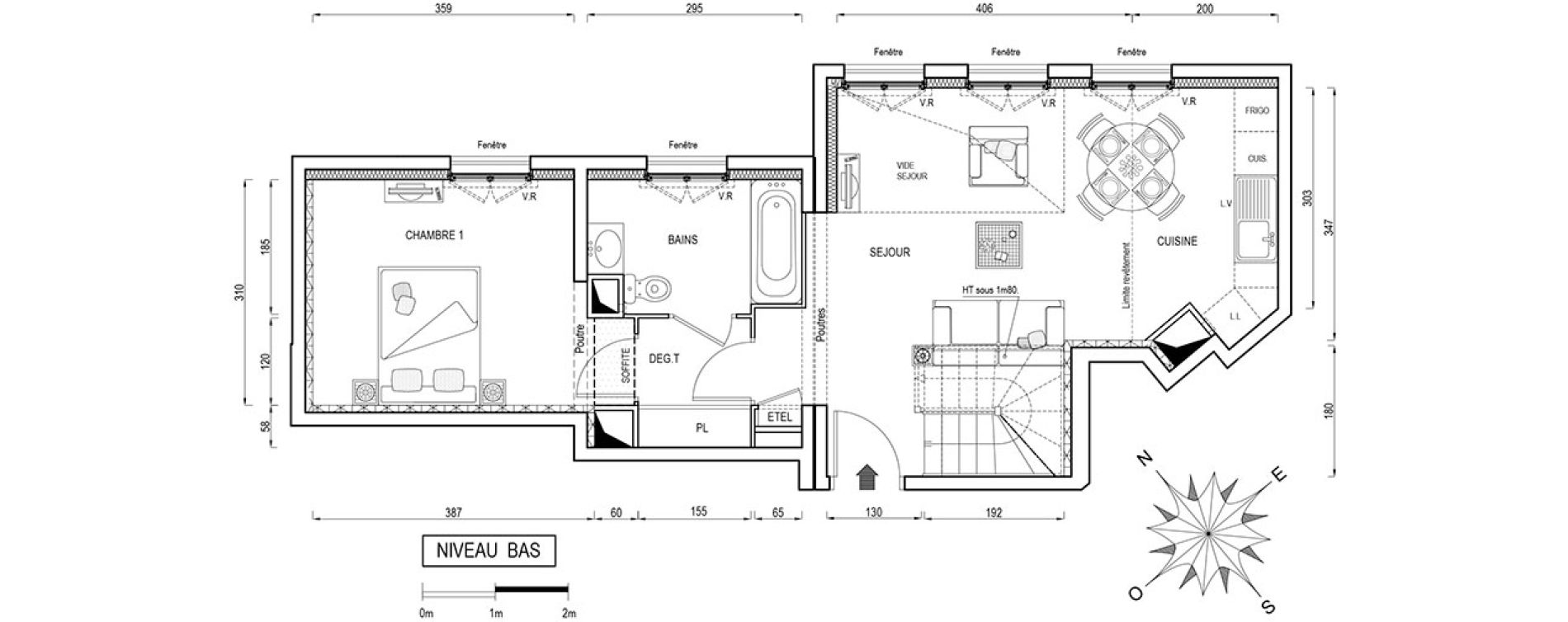 Duplex T4 de 80,70 m2 &agrave; &Eacute;vry Centre