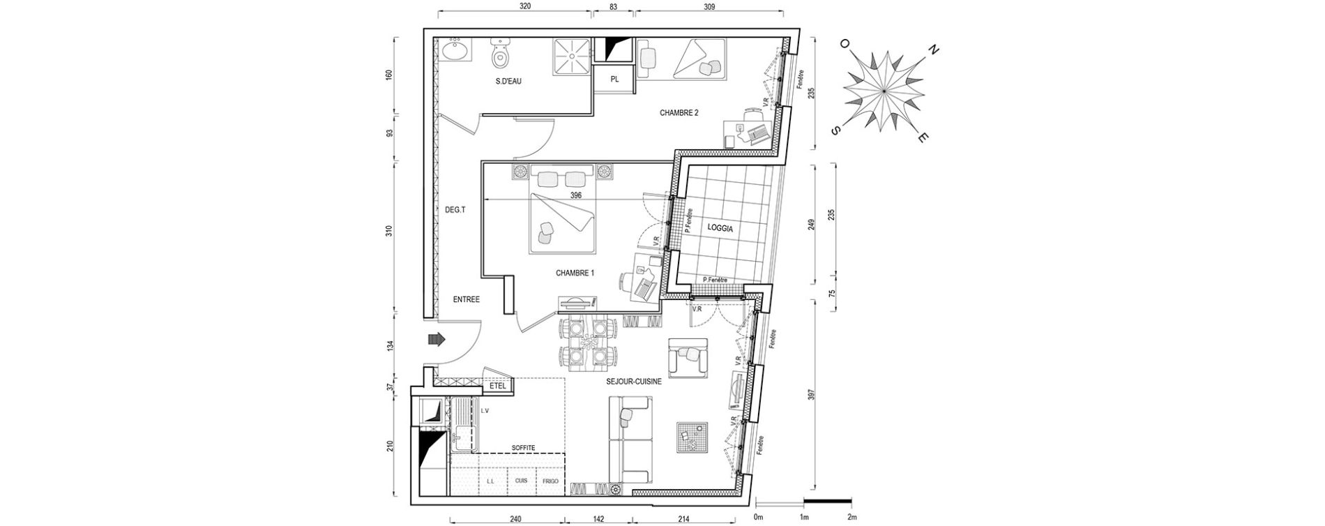 Appartement T3 de 55,30 m2 &agrave; &Eacute;vry Centre
