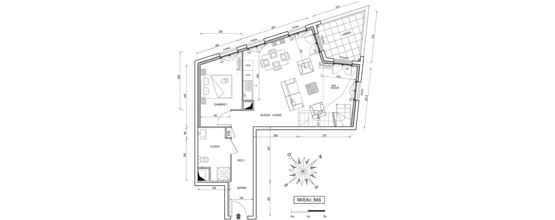 Duplex T5 de 90,70 m2 &agrave; &Eacute;vry Centre