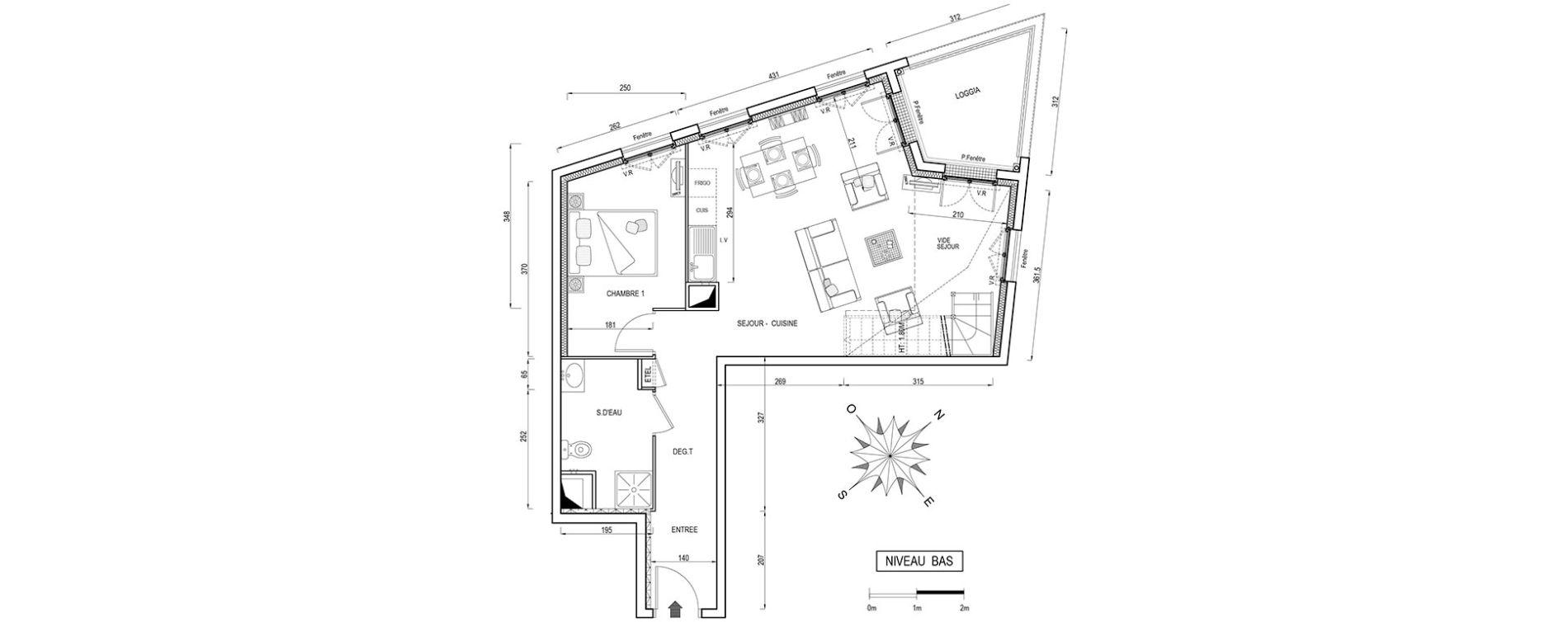 Duplex T5 de 90,70 m2 &agrave; &Eacute;vry Centre