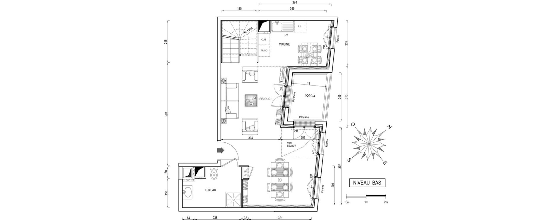Duplex T4 de 89,60 m2 &agrave; &Eacute;vry Centre