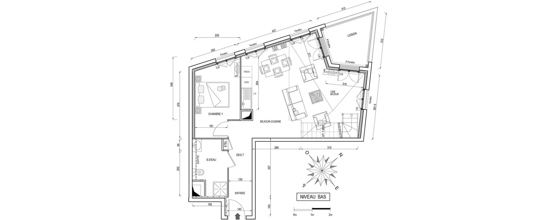 Duplex T5 de 96,40 m2 &agrave; &Eacute;vry Centre