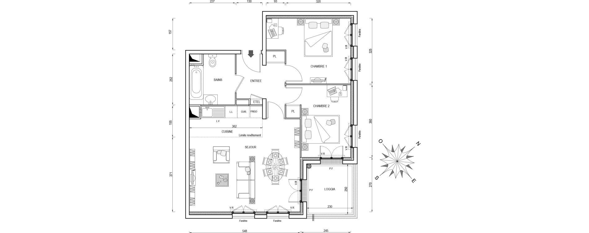 Appartement T3 de 61,30 m2 &agrave; &Eacute;vry Centre