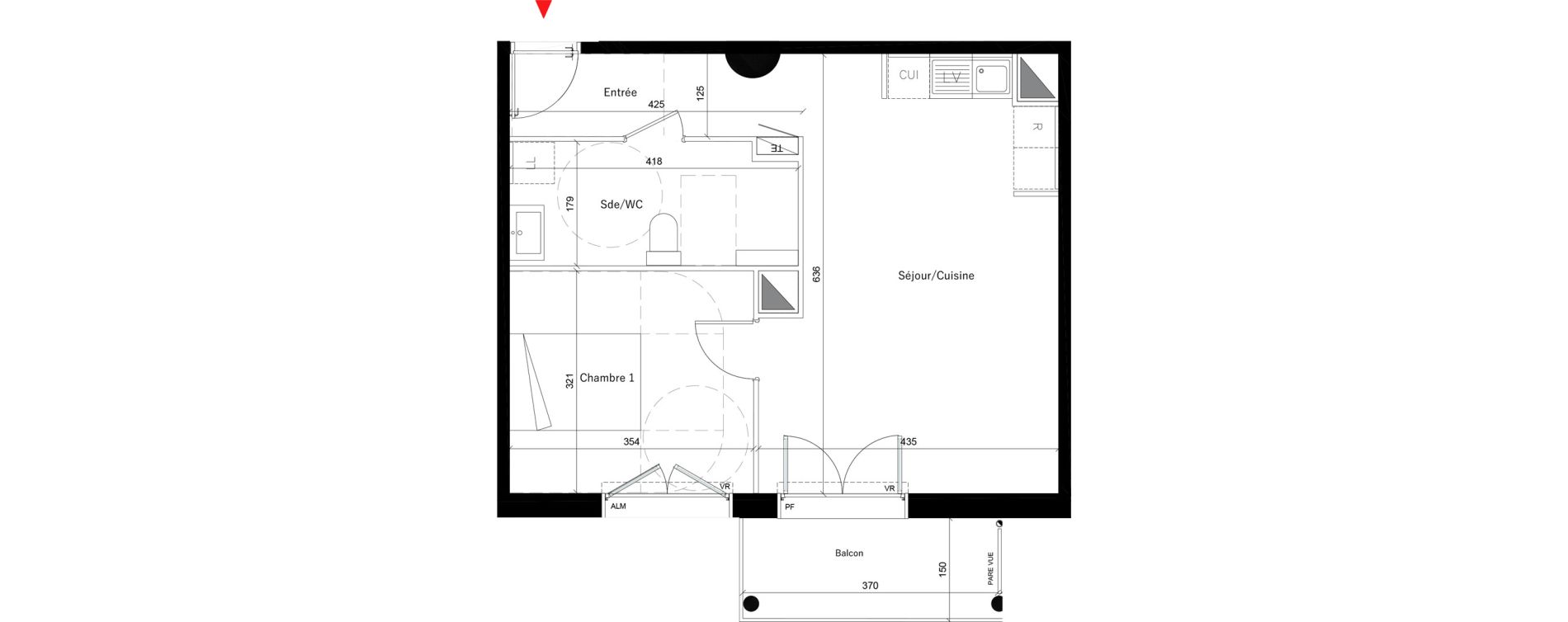 Appartement T2 de 48,30 m2 &agrave; &Eacute;vry Les horizons