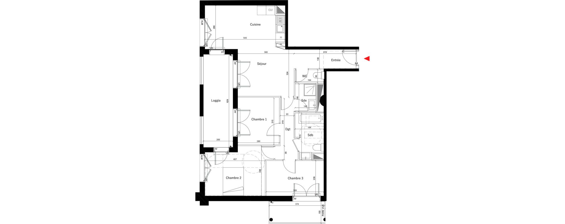 Appartement T4 de 78,80 m2 &agrave; &Eacute;vry Les horizons