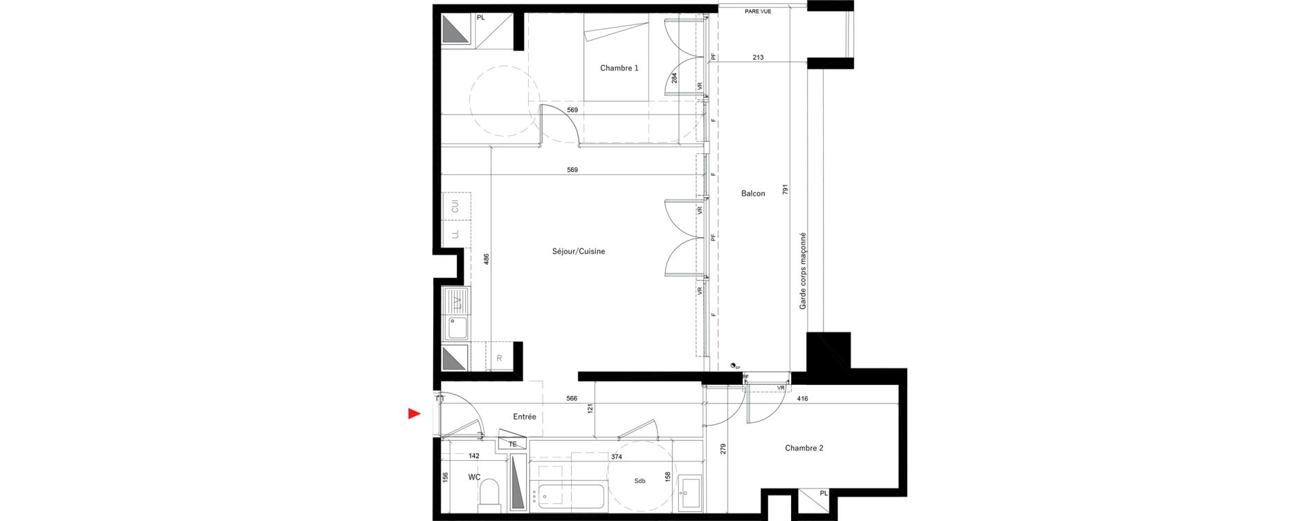 Appartement T3 de 67,60 m2 &agrave; &Eacute;vry Les horizons