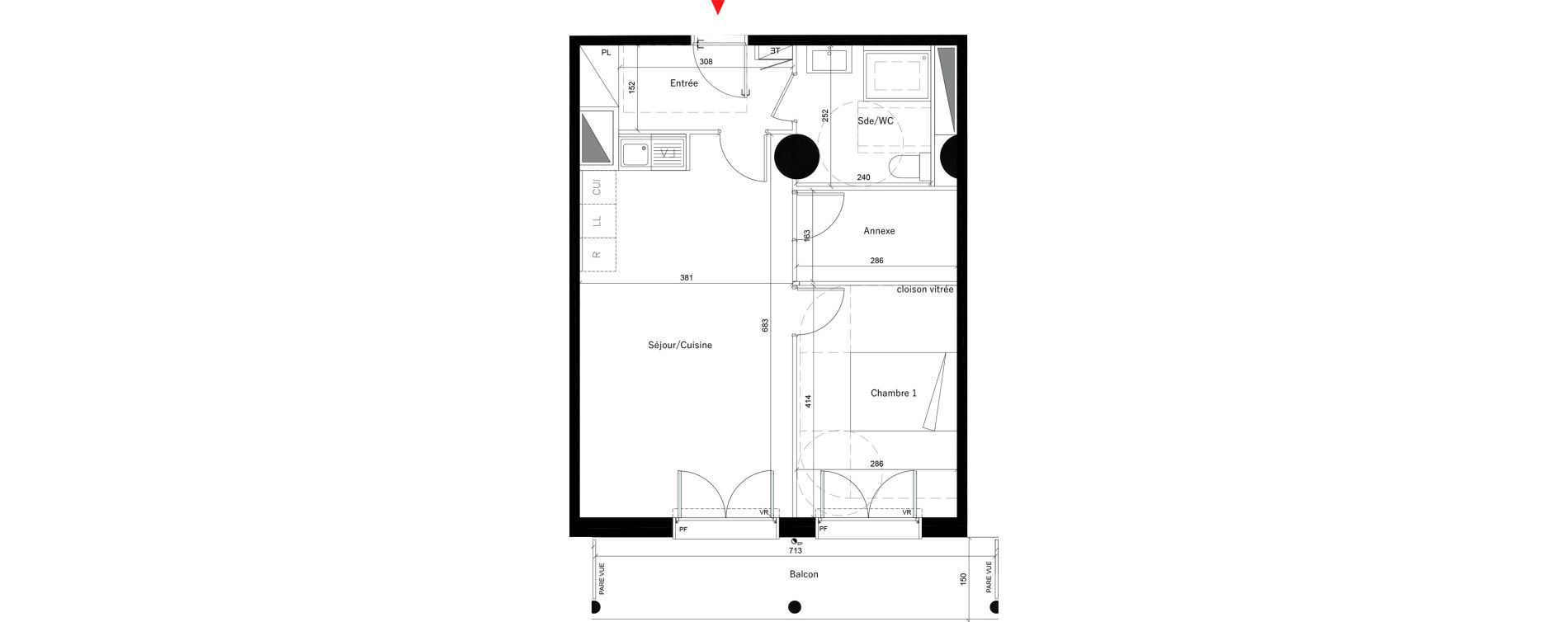 Appartement T2 de 53,00 m2 &agrave; &Eacute;vry Les horizons