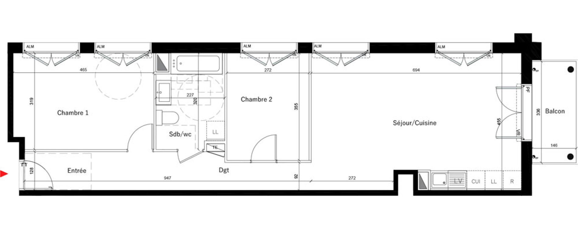 Appartement T3 de 72,50 m2 &agrave; &Eacute;vry Les horizons