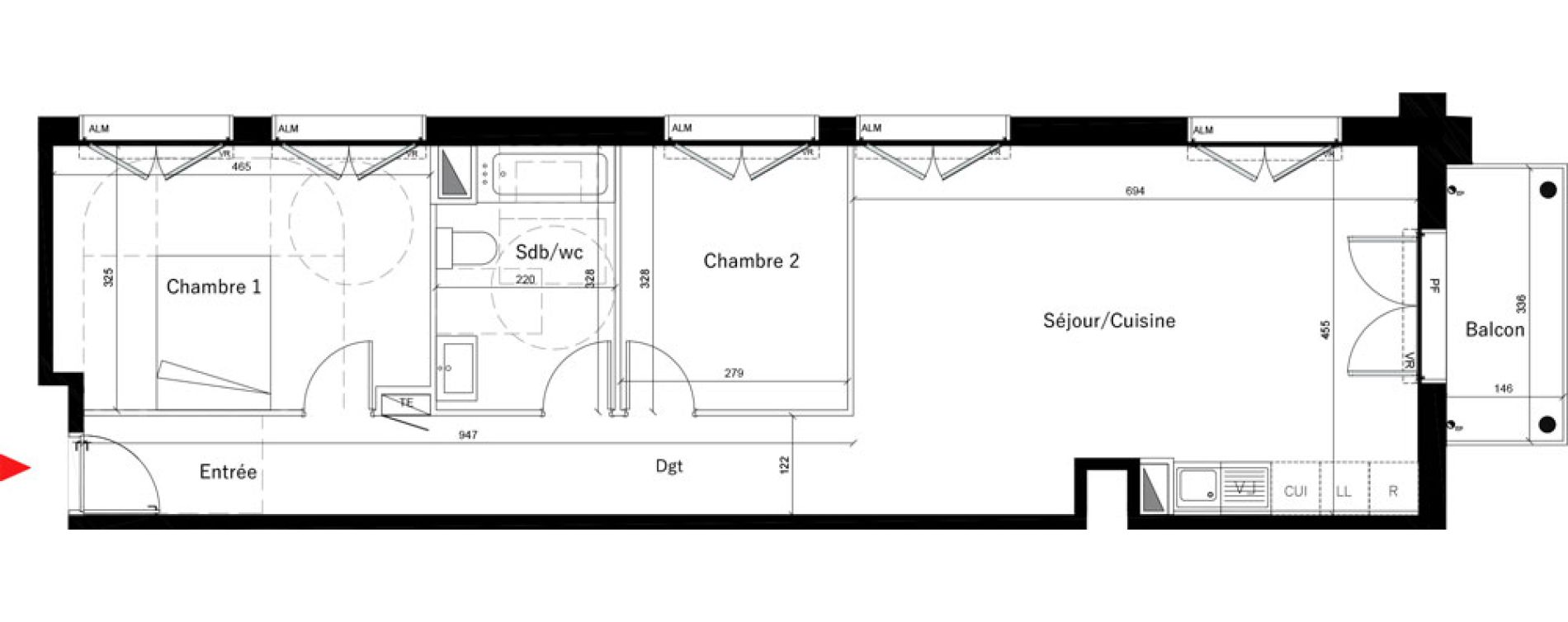 Appartement T3 de 72,60 m2 &agrave; &Eacute;vry Les horizons