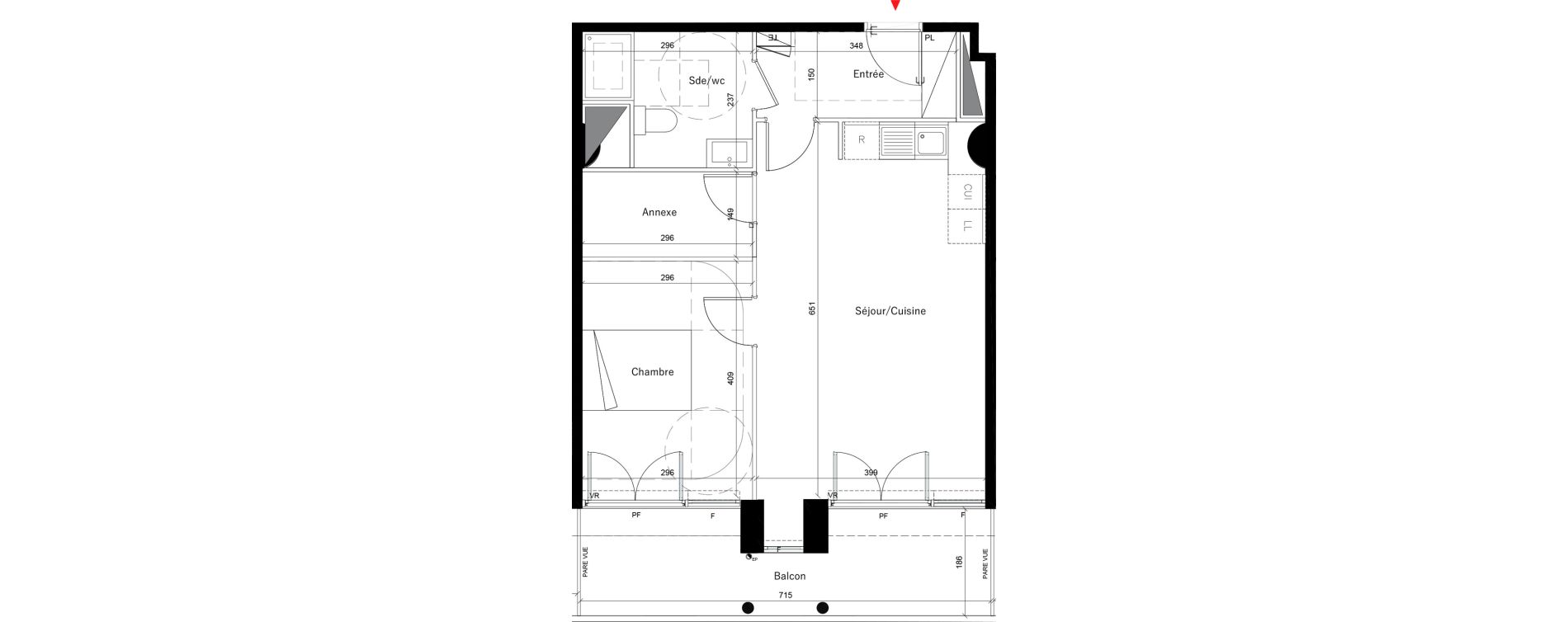 Appartement T2 de 54,40 m2 &agrave; &Eacute;vry Les horizons