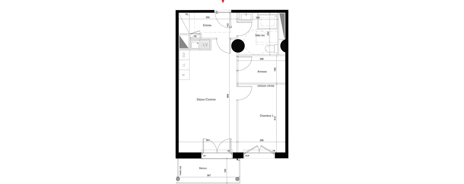 Appartement T2 de 50,50 m2 &agrave; &Eacute;vry Les horizons