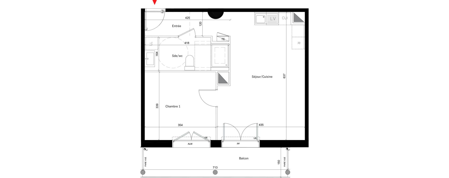 Appartement T2 de 48,40 m2 &agrave; &Eacute;vry Les horizons