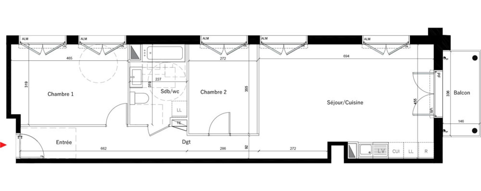 Appartement T3 de 72,50 m2 &agrave; &Eacute;vry Les horizons