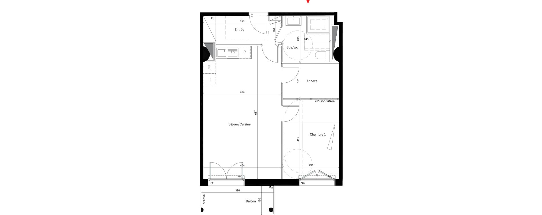 Appartement T2 de 56,10 m2 &agrave; &Eacute;vry Les horizons