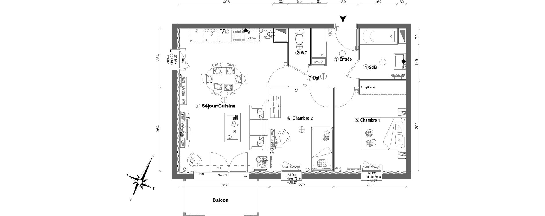 Appartement T3 de 58,70 m2 &agrave; Fontenay-Le-Vicomte Centre