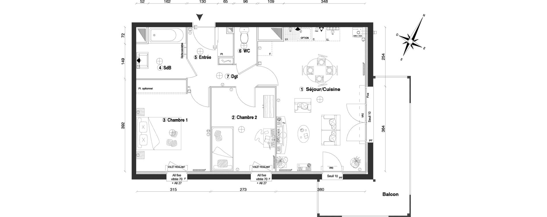 Appartement T3 de 57,90 m2 &agrave; Fontenay-Le-Vicomte Centre