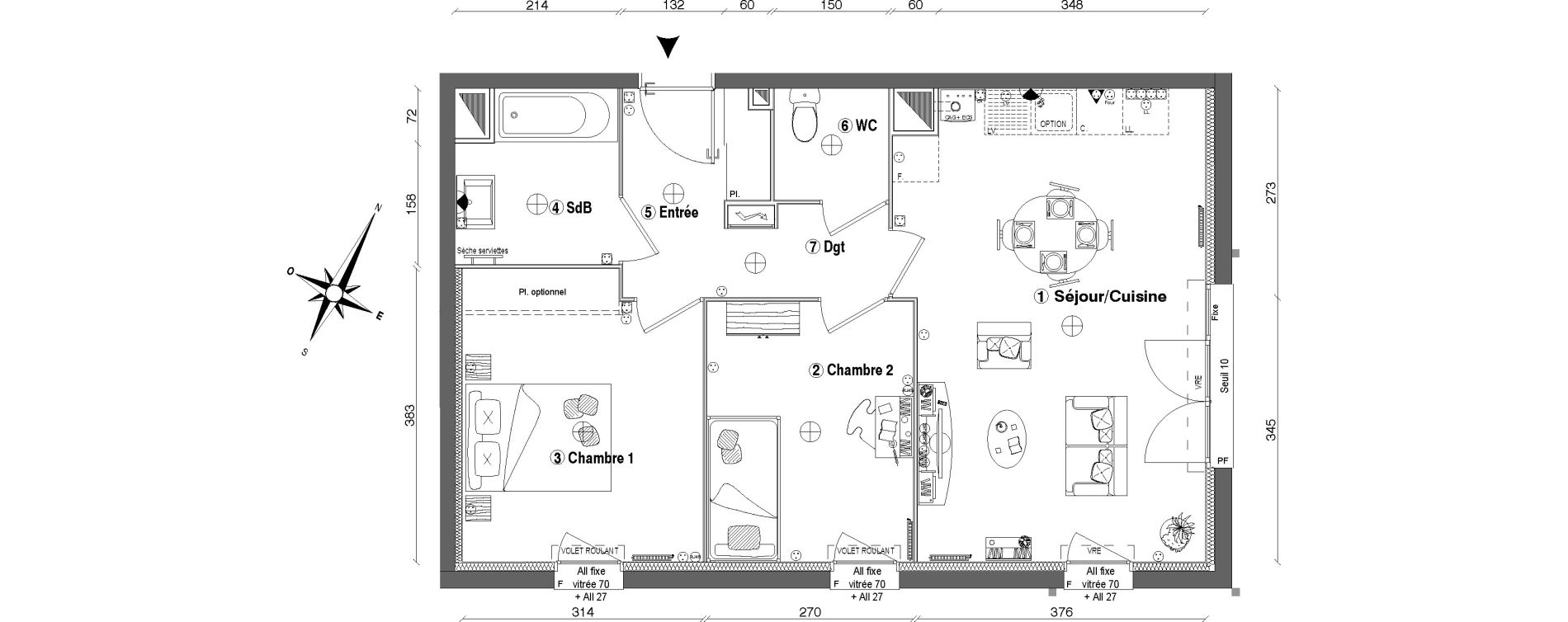 Appartement T3 de 57,90 m2 &agrave; Fontenay-Le-Vicomte Centre