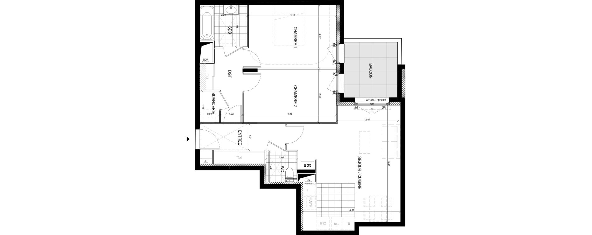 Appartement T3 de 67,92 m2 &agrave; Gif-Sur-Yvette Moulon vatonne centre
