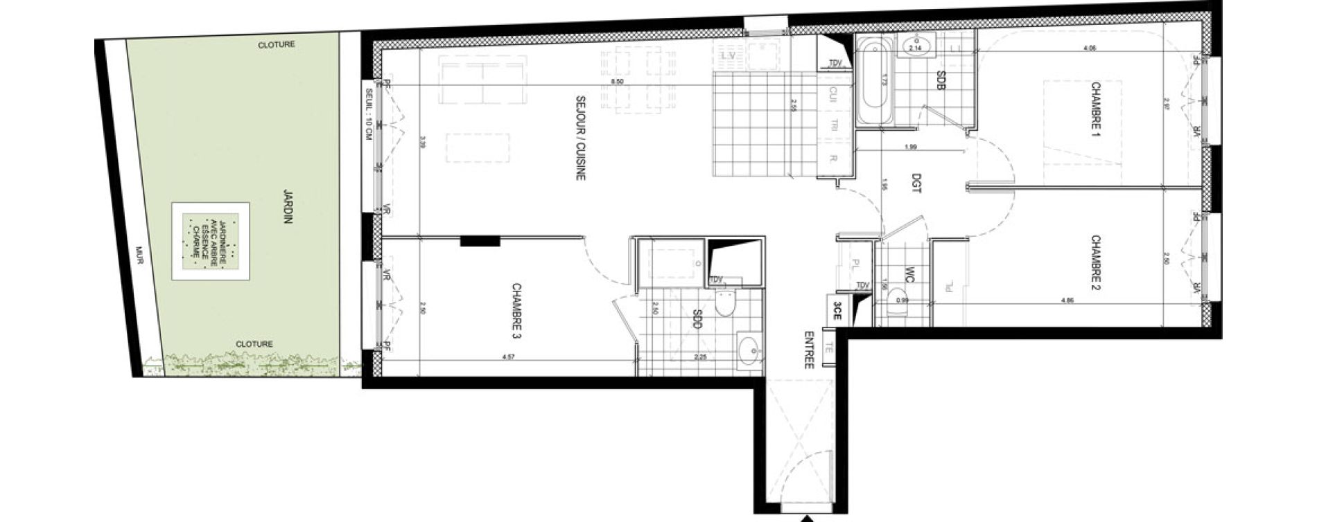 Appartement T4 de 84,84 m2 &agrave; Gif-Sur-Yvette Moulon vatonne centre