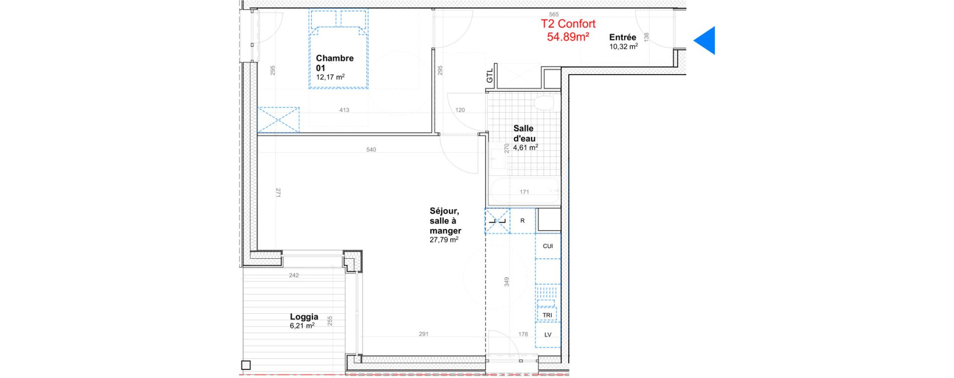 Appartement T2 de 54,89 m2 &agrave; Gif-Sur-Yvette Moulon vatonne centre