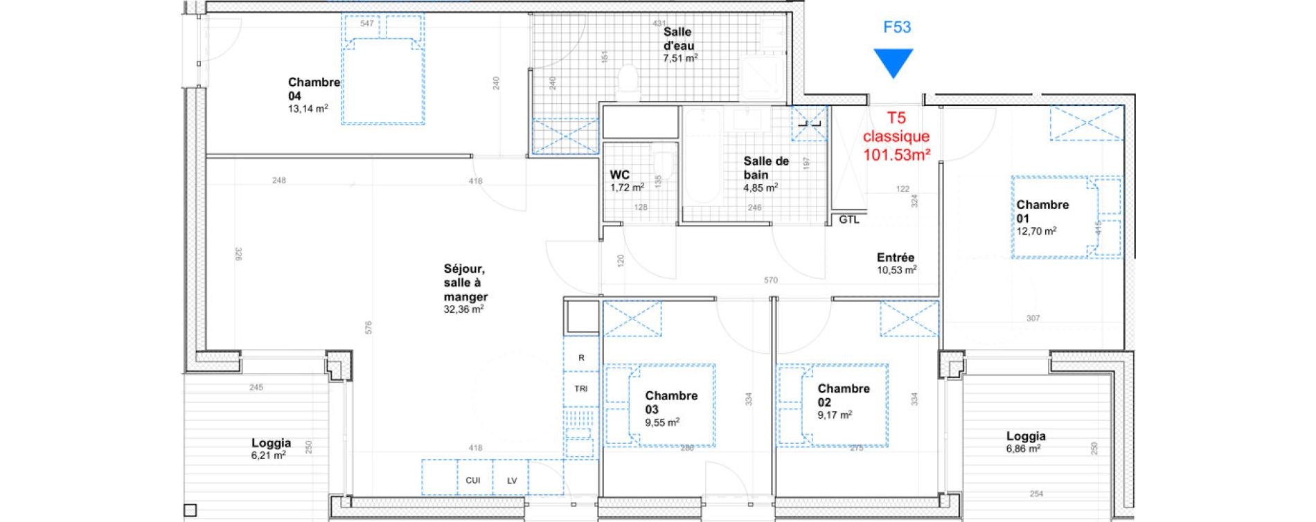 Appartement T5 de 101,53 m2 &agrave; Gif-Sur-Yvette Moulon vatonne centre
