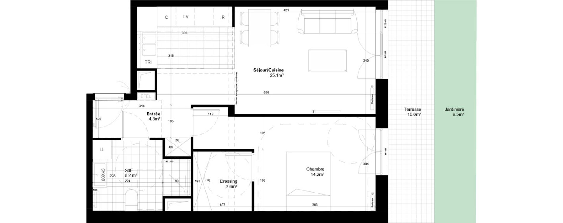 Appartement T2 de 53,40 m2 &agrave; Gif-Sur-Yvette Moulon vatonne centre