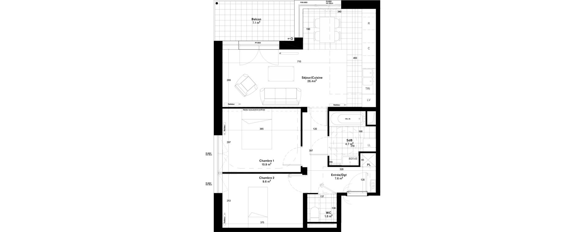 Appartement T3 de 61,00 m2 &agrave; Gif-Sur-Yvette Moulon vatonne centre