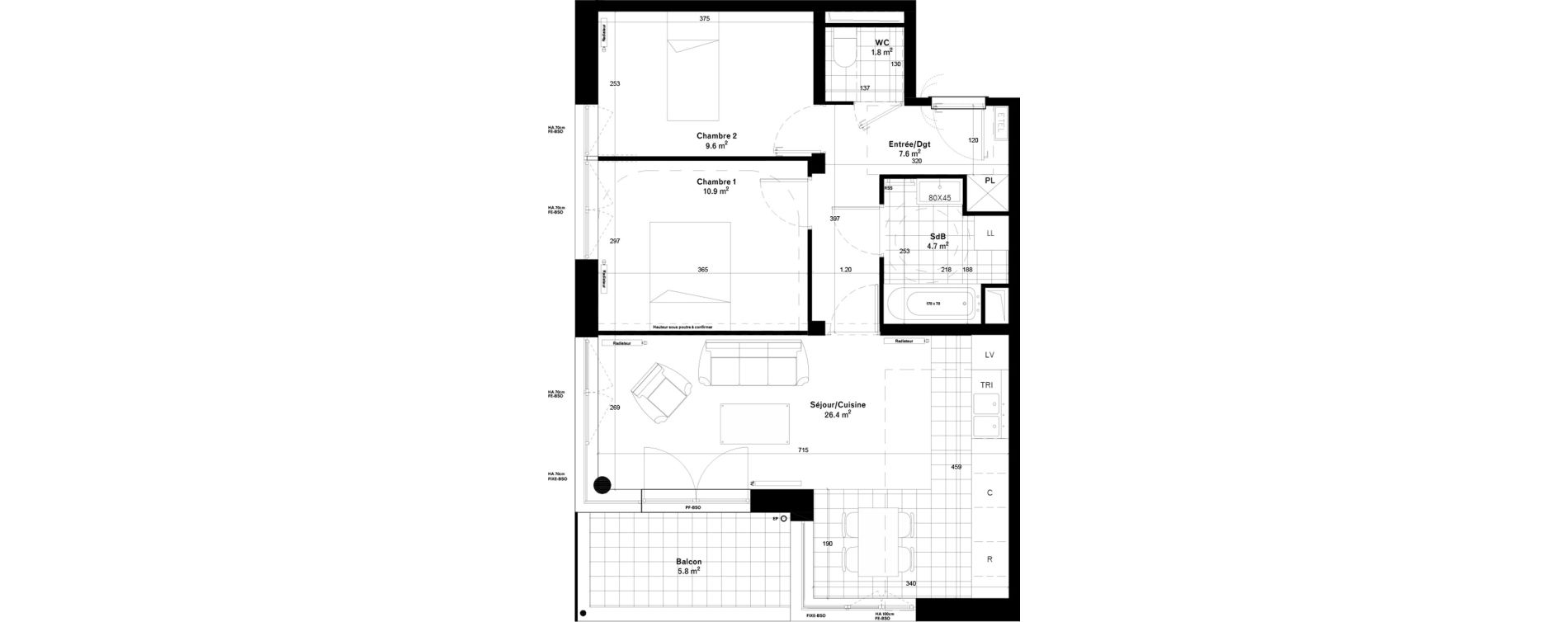 Appartement T3 de 61,00 m2 &agrave; Gif-Sur-Yvette Moulon vatonne centre