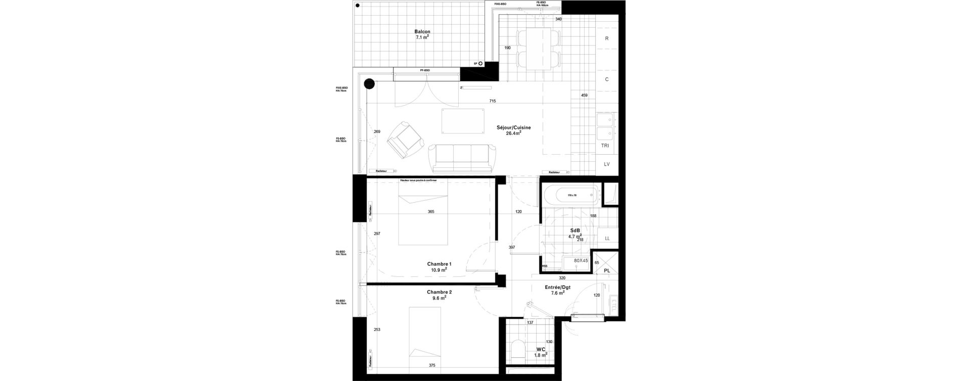 Appartement T3 de 61,00 m2 &agrave; Gif-Sur-Yvette Moulon vatonne centre