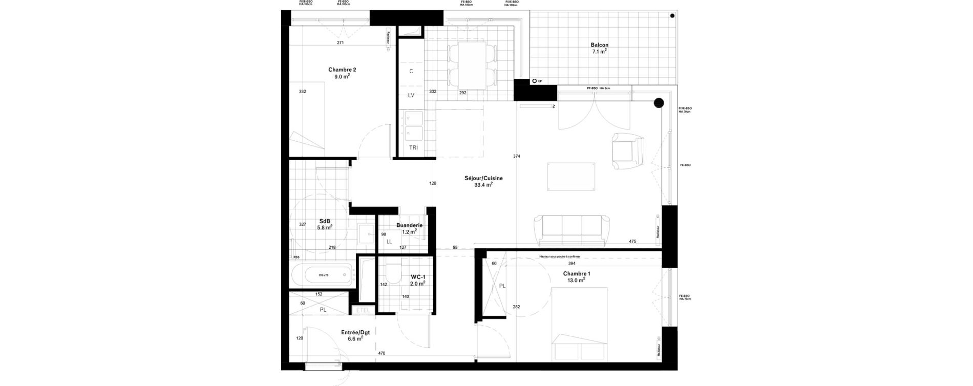 Appartement T3 de 71,00 m2 &agrave; Gif-Sur-Yvette Moulon vatonne centre
