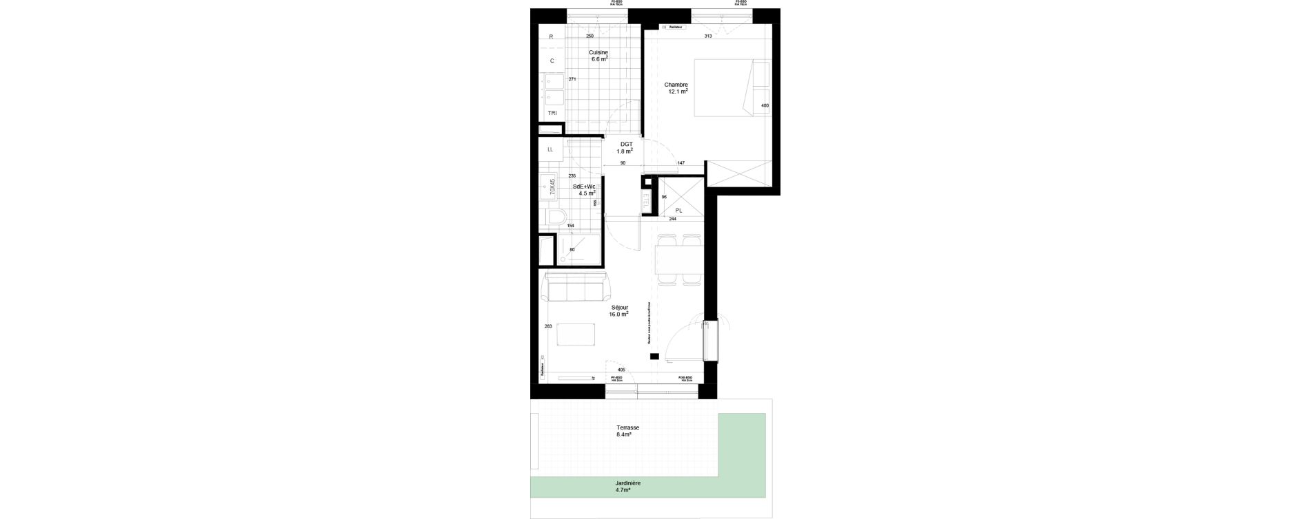 Appartement T2 de 41,00 m2 &agrave; Gif-Sur-Yvette Moulon vatonne centre
