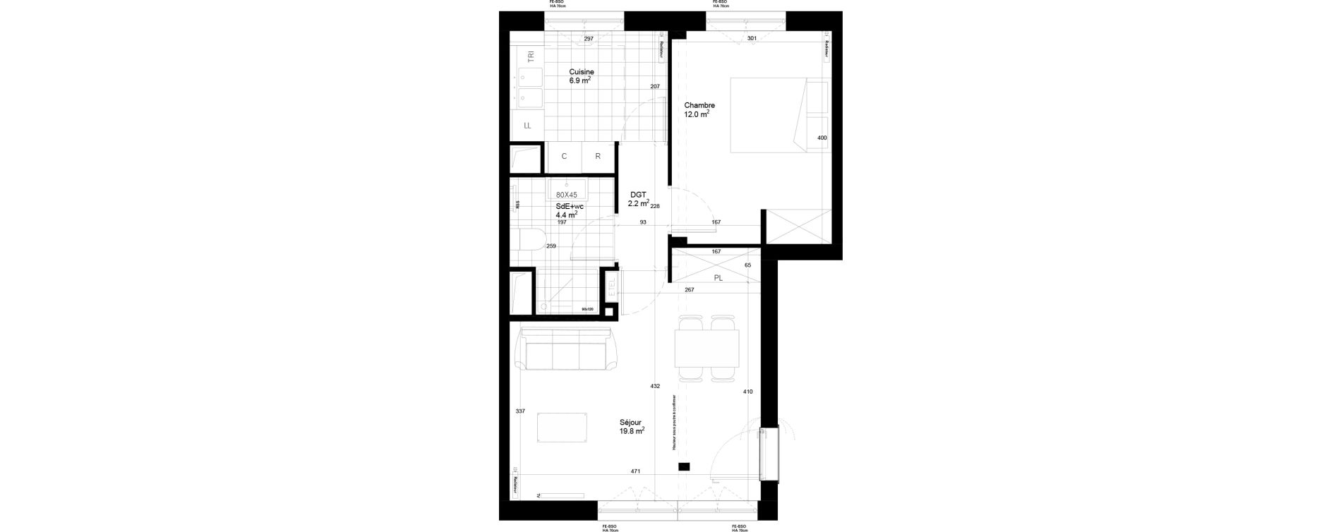 Appartement T2 de 45,30 m2 &agrave; Gif-Sur-Yvette Moulon vatonne centre