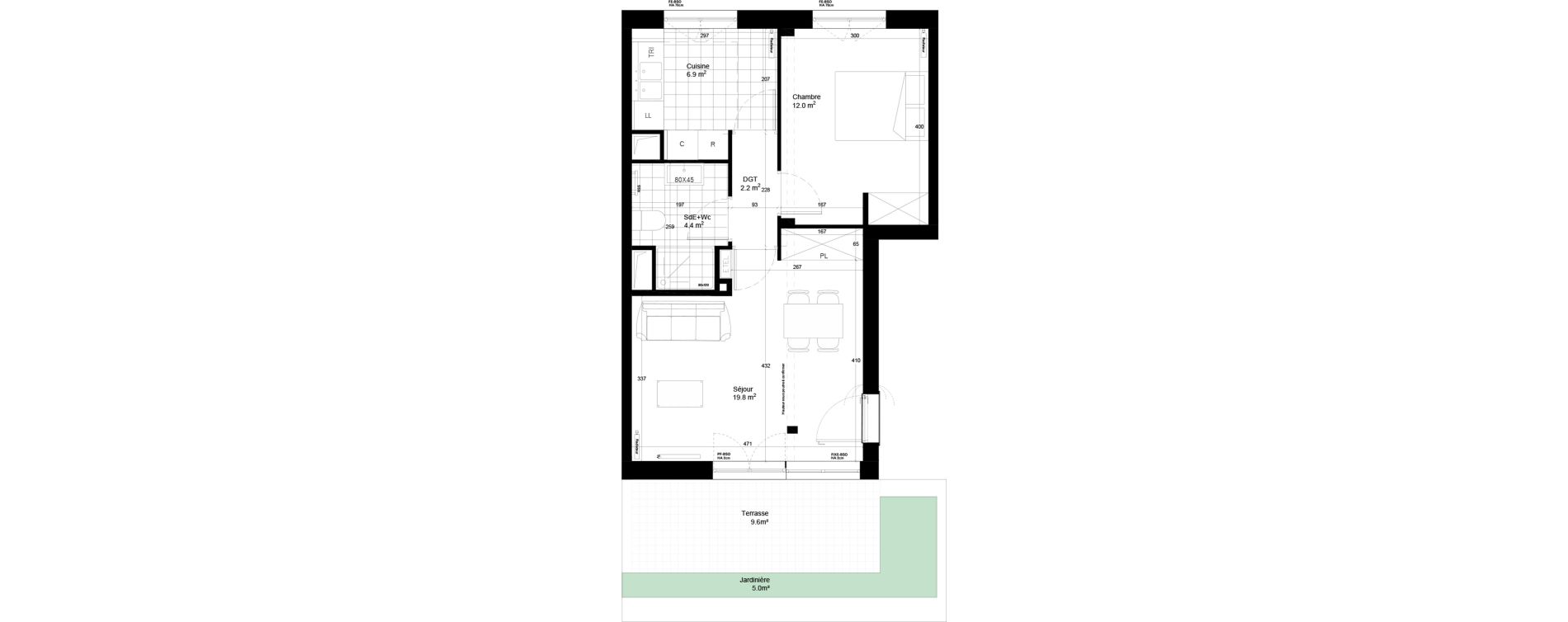 Appartement T2 de 45,30 m2 &agrave; Gif-Sur-Yvette Moulon vatonne centre