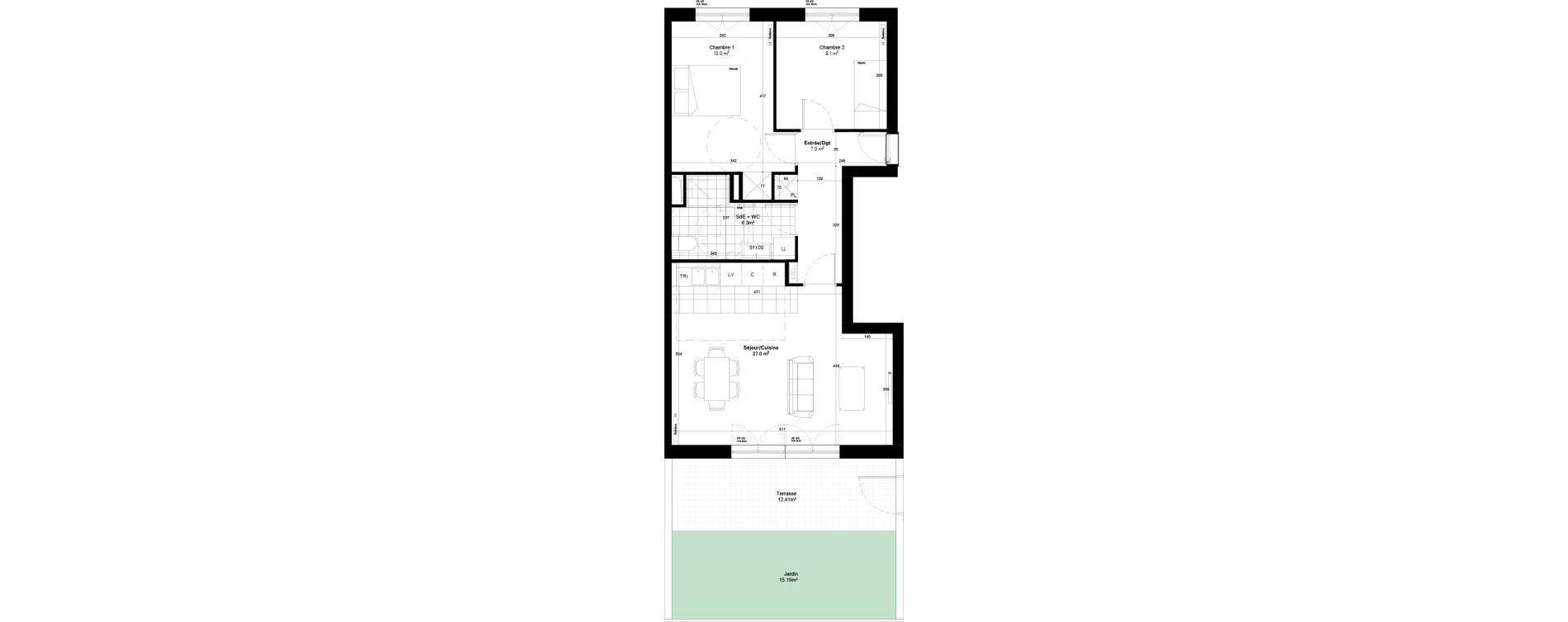 Appartement T3 de 62,40 m2 &agrave; Gif-Sur-Yvette Moulon vatonne centre