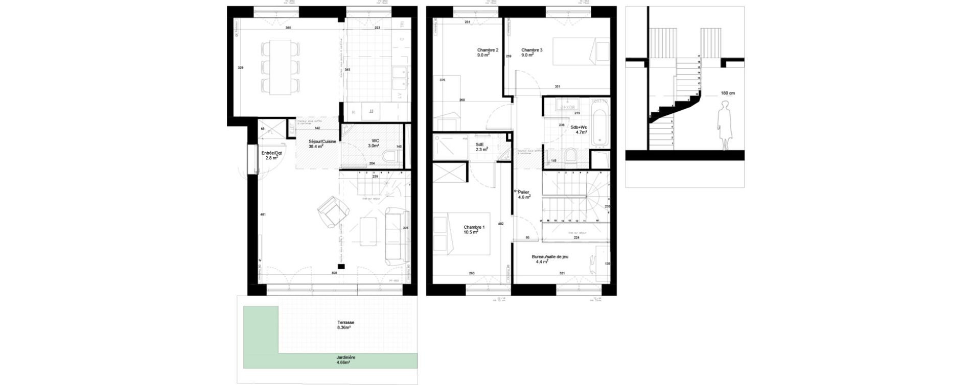 Duplex T4 de 89,50 m2 &agrave; Gif-Sur-Yvette Moulon vatonne centre