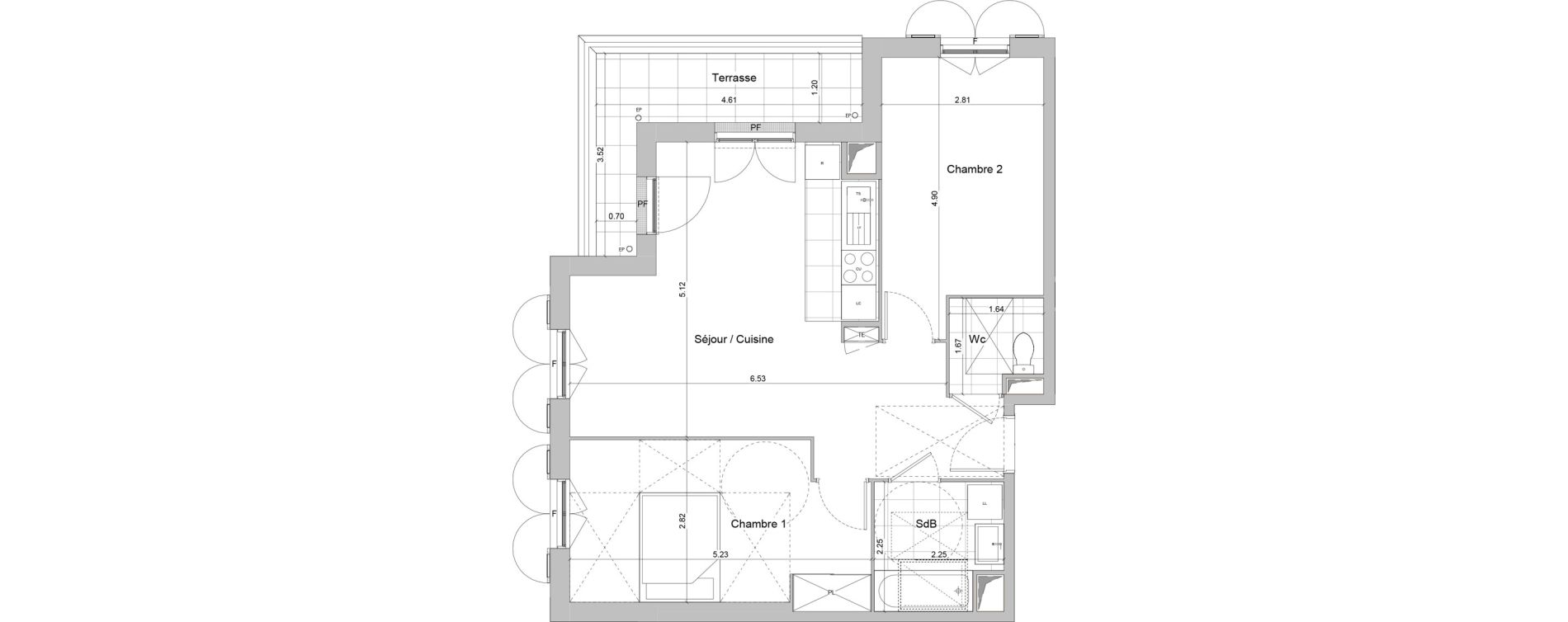 Appartement T3 de 62,17 m2 &agrave; Igny Centre