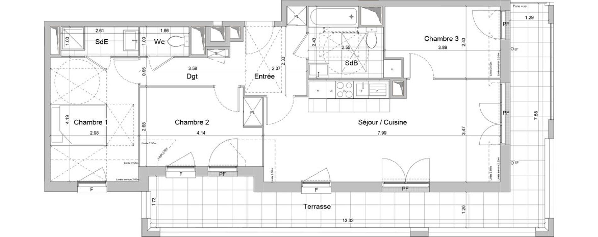 Appartement T4 de 78,05 m2 &agrave; Igny Centre