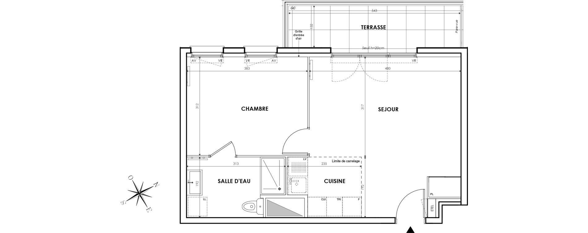 Appartement T2 de 42,04 m2 &agrave; Juvisy-Sur-Orge Centre