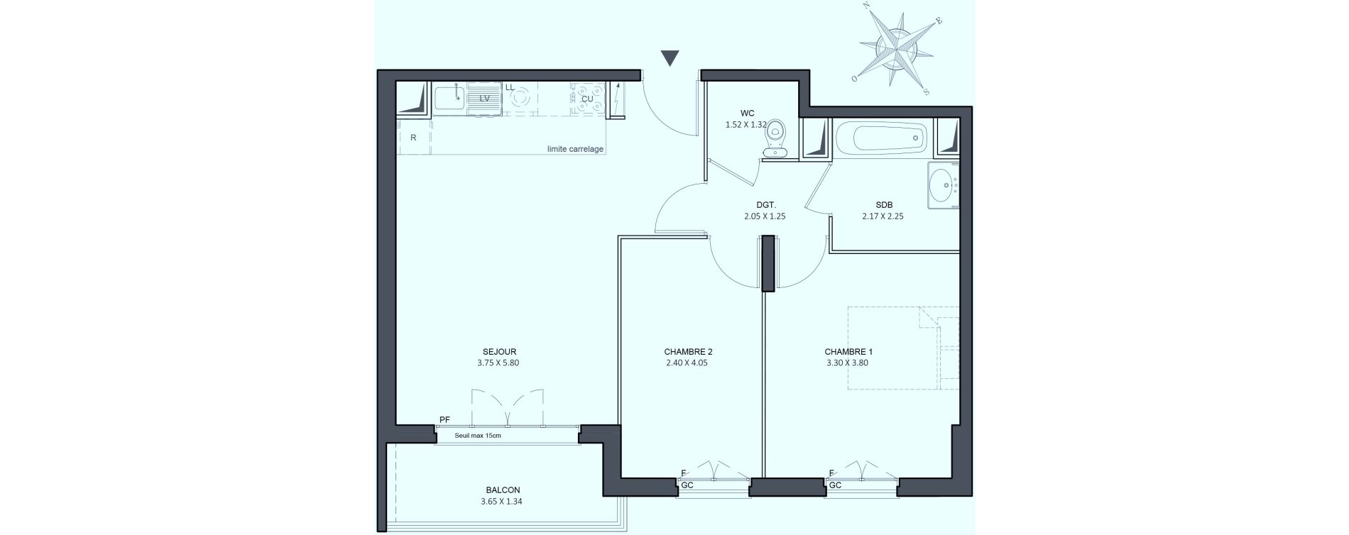 Appartement T3 de 56,45 m2 &agrave; Juvisy-Sur-Orge Centre