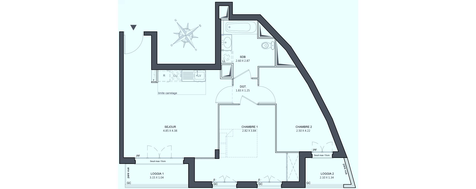 Appartement T3 de 56,10 m2 &agrave; Juvisy-Sur-Orge Centre