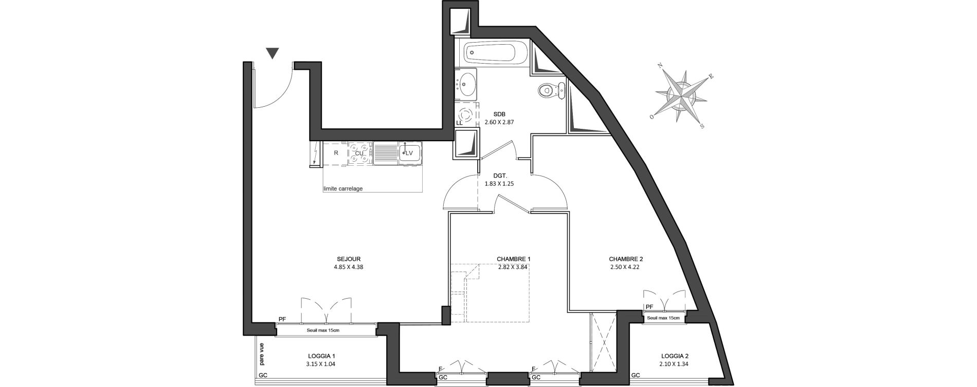 Appartement T3 de 56,10 m2 &agrave; Juvisy-Sur-Orge Centre
