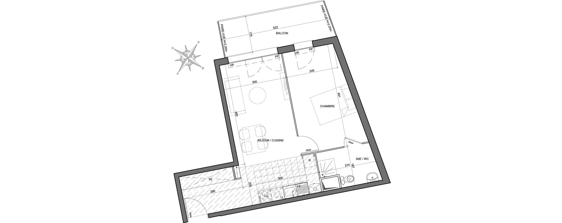 Appartement T2 de 45,79 m2 &agrave; Juvisy-Sur-Orge Centre ville