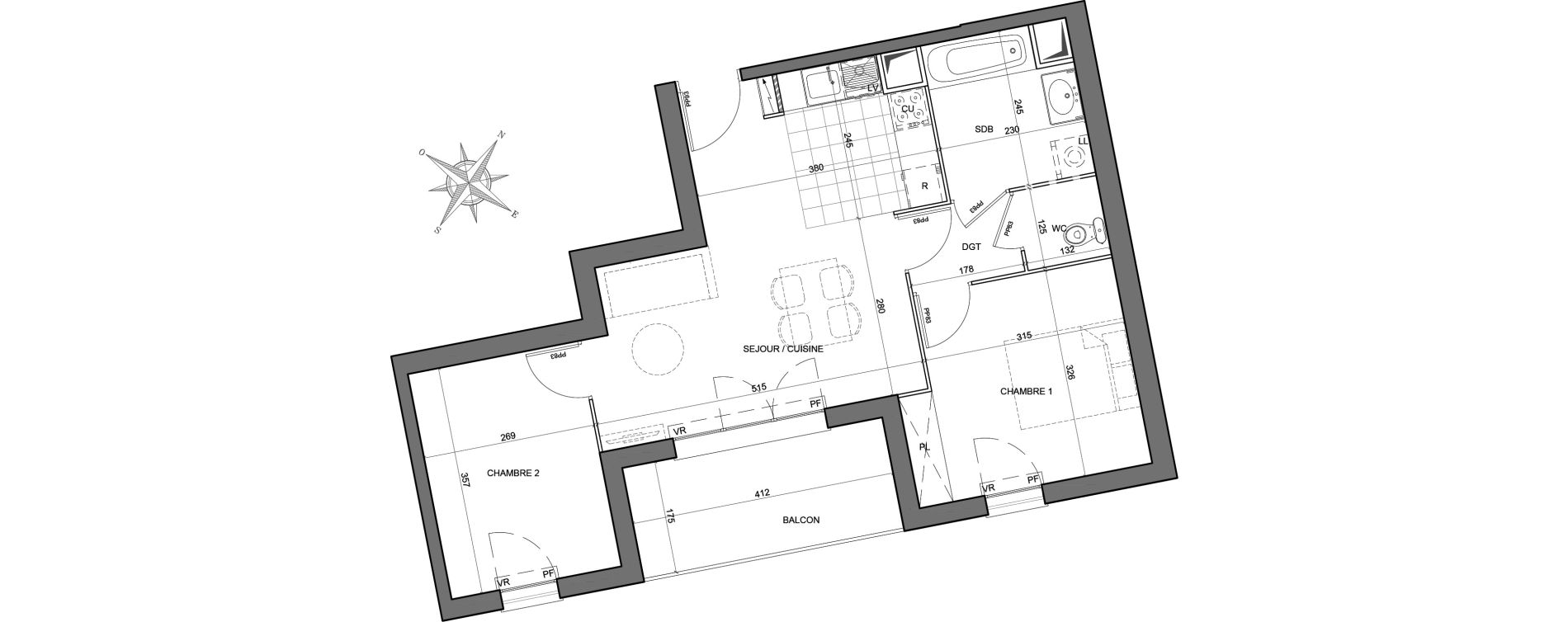 Appartement T3 de 52,65 m2 &agrave; Juvisy-Sur-Orge Centre ville