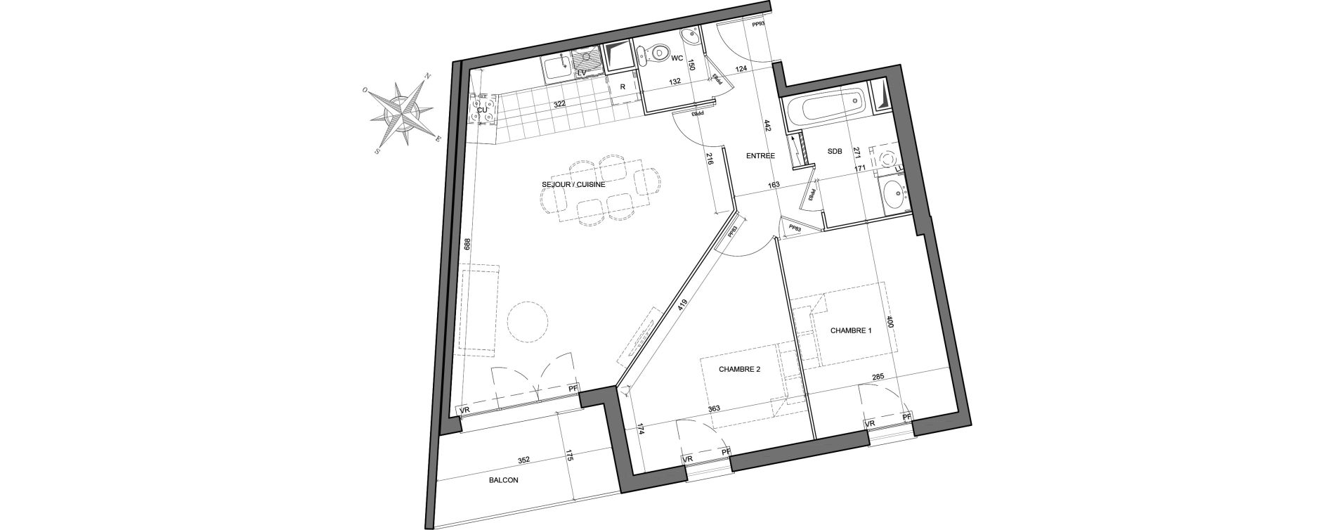 Appartement T3 de 65,61 m2 &agrave; Juvisy-Sur-Orge Centre ville