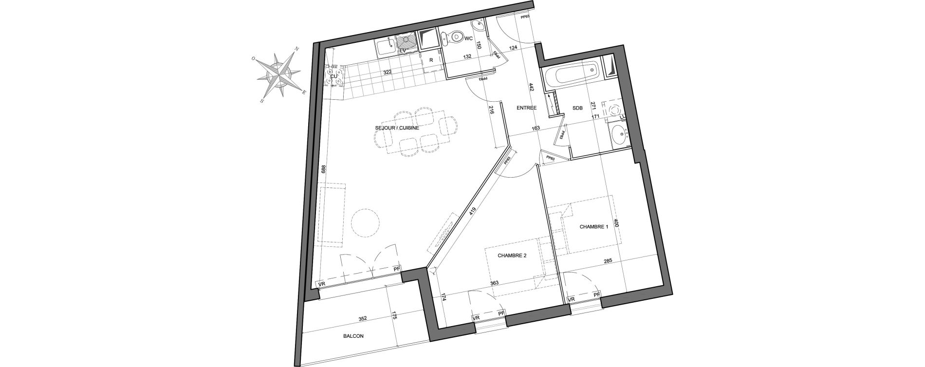 Appartement T3 de 65,61 m2 &agrave; Juvisy-Sur-Orge Centre ville