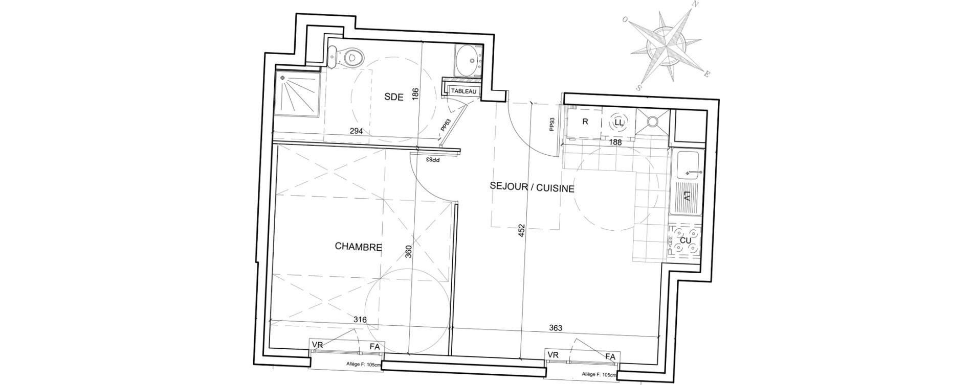 Appartement T2 de 35,26 m2 &agrave; Juvisy-Sur-Orge Centre ville