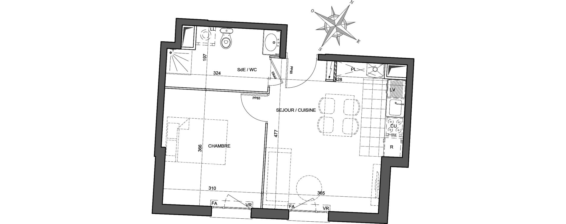Appartement T2 de 36,27 m2 &agrave; Juvisy-Sur-Orge Centre ville